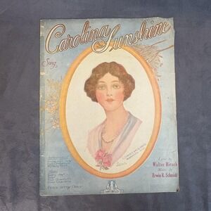 Carolina Sunshine‎ 1919 Sheet Music Barbelle Cover Harry Von Tilzer Southern
